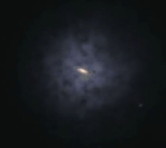 Vue d'artiste représentant le nuage de poussière qui entoure notre galaxie
