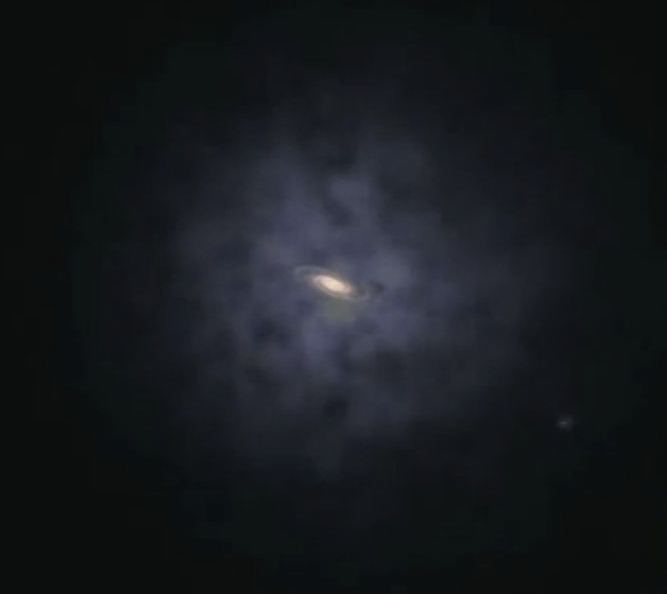 Vue d'artiste reprsentant le nuage de poussire qui entoure notre galaxie